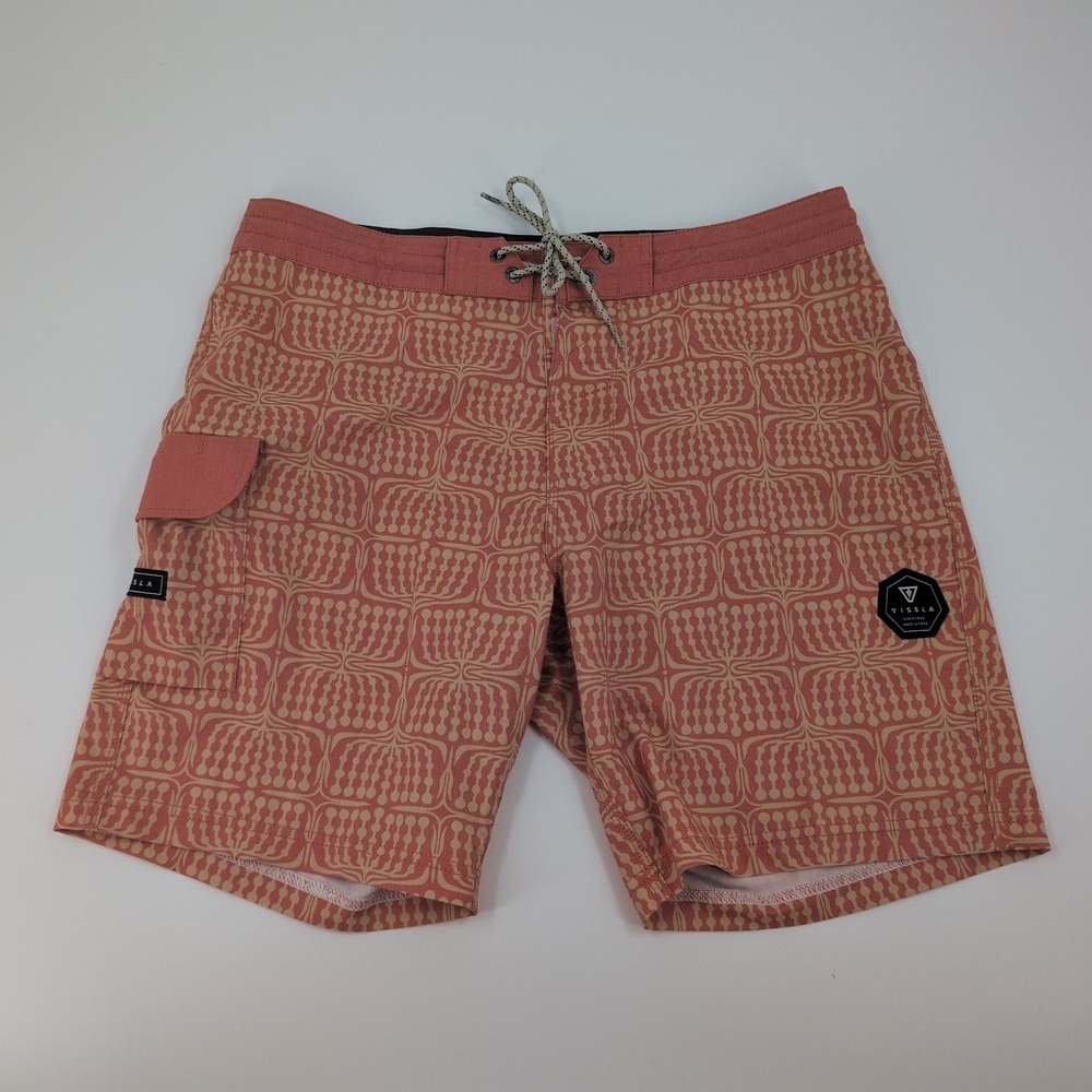 Vissla Creators Innovators Boardshorts Mens 32 Coral Hemp Stretch M107CCRO
